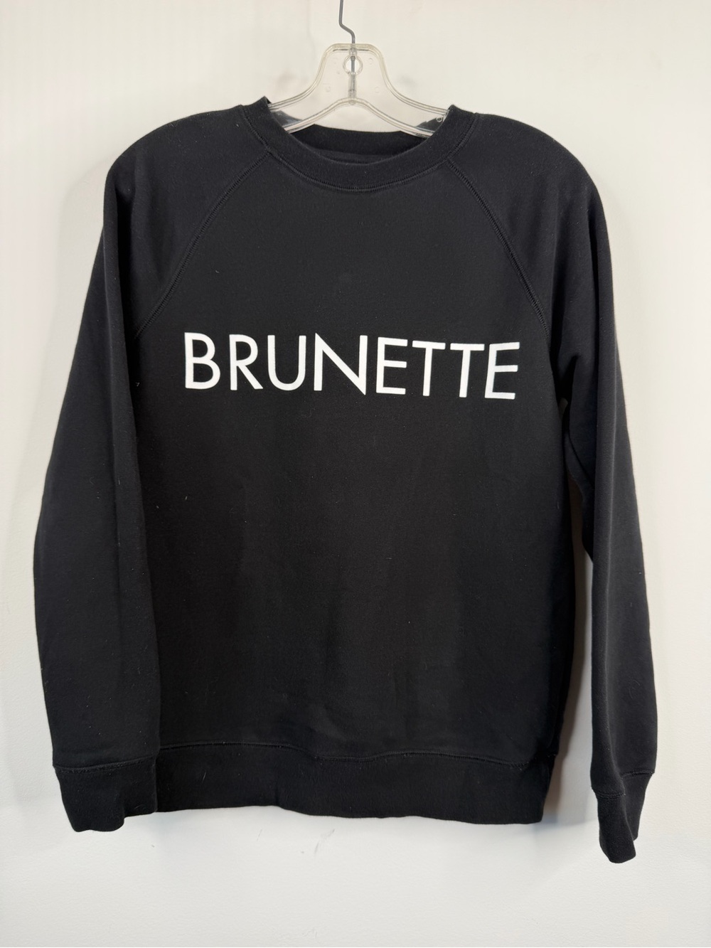 Brunette The Label “BRUNETTE” Crewneck Sweatshirt Black Oversized XS/S - Picture 3 of 9